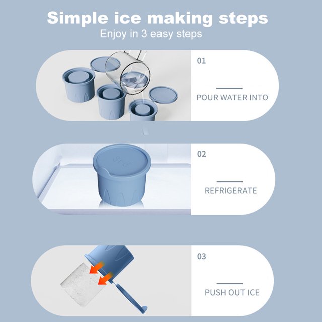 Máquina para hacer hielo de silicona con tapa 3 uds. para enfriar whisky cócteles bebidas café