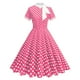 thumbnail image 1 of Vestido Corto de Verano de las Mujeres de Malla de Manga Corta Bordado Vestido de Pastel Retro, Vestido Ligero Casual para la Fiesta Y las Vacaciones, 1 of 4