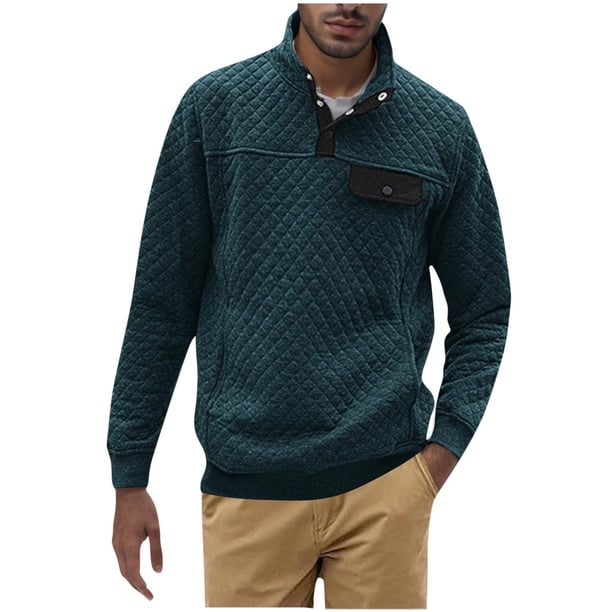 Blusa y camisa de manga larga con cuello alto para hombre, sudaderas casuales de moda con capucha, jersey de color liso, sudadera de manga larga, blusa de algodón y poliéster para hombre