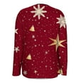 thumbnail image 4 of Christmas Outfits Women Drapped Cardigan Open Front Long Sleeve Coat with Santa Claus/Snowflake/Xmas Tree Prints (XL, Red 01), 4 of 7