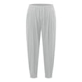 thumbnail image 4 of FINALGANG Mens Solid Color Casual Elastic Waist Beach Pants Loose Fit Comfortable Lightweight Sweatpants With Side Pocket For Daily Wear Gray XXXL, 4 of 5