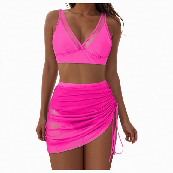 Gibobby Women Tummy Control Tankini Bathing Suit Ruffle High Waisted Swimsuit Womens Tankini Swimsuits 2 Piece(M,RD1)