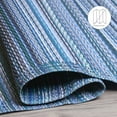 thumbnail image 6 of Fab Habitat Outdoor Rug - Waterproof, Fade Resistant, Crease-Free - Premium Recycled Plastic - Striped - Patio, Porch, Deck, Balcony - Cancun - Indigo - 5 x 8 ft, 6 of 9