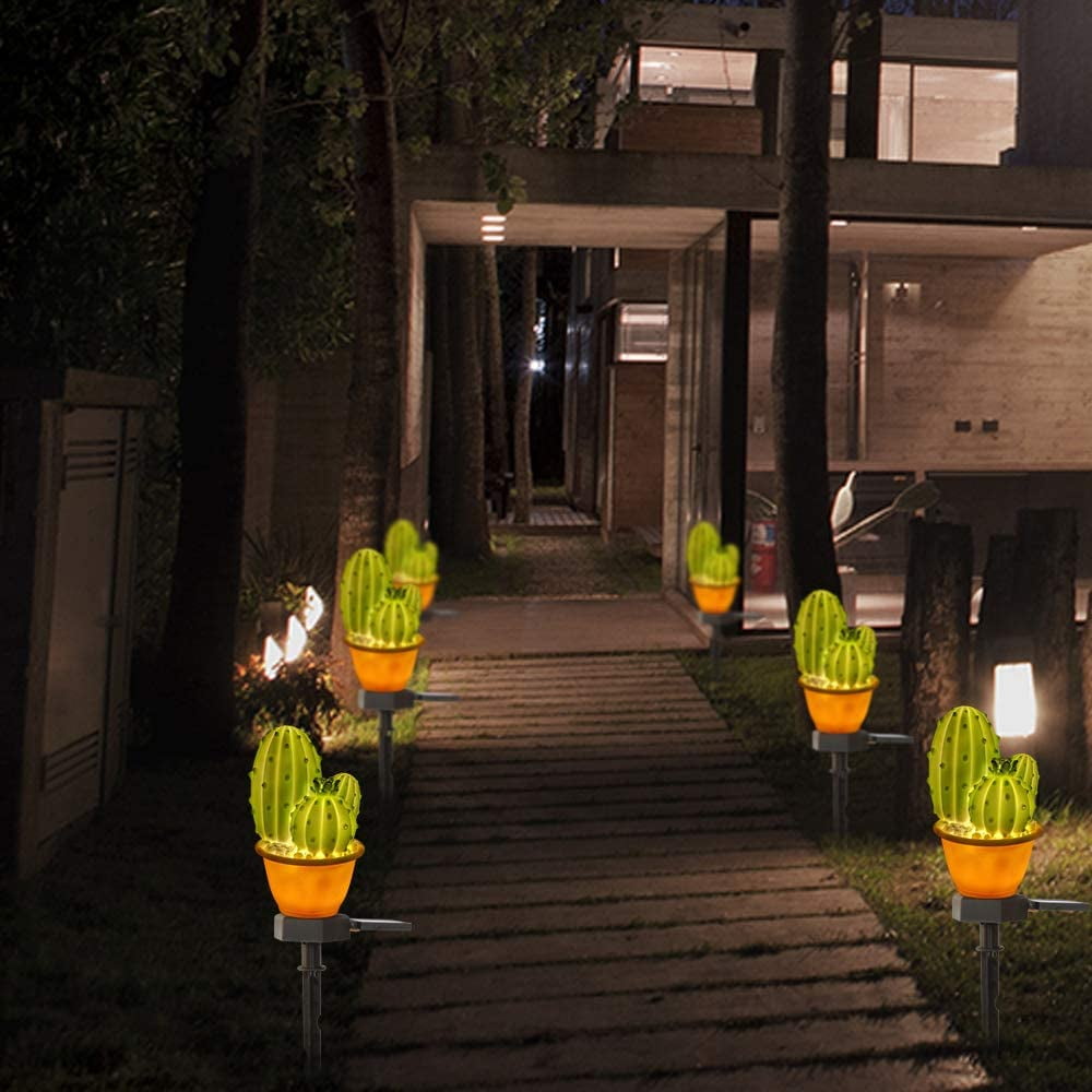 Outdoor Solar Power Cactus Garden Lights Path Lawn Yard LED Landscape Light Lamp 