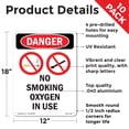 thumbnail image 2 of No Smoking Oxygen In Use OSHA Danger Aluminum Sign 18 Inch x 12 Inch - 10 Pack, 2 of 8