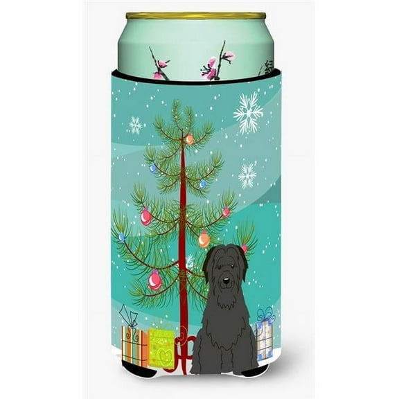 Carolines Treasures BB4206TBC Merry Christmas Tree Briard Black Tall Boy Beverage Insulator Hugger