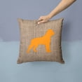thumbnail image 2 of Carolines Treasures BB1083-BL-OR-PW1414 Rottweiler Burlap and Orange   Canvas Fabric Decorative Pillow BB1083 14Hx14W, 2 of 4