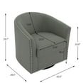 thumbnail image 5 of DREAMSIDEA Swivel Accent Chairs Set of 2,Oversized Linen Barrel Club Chair Upholstered Armchair for Living Room -Light Gray, 5 of 6