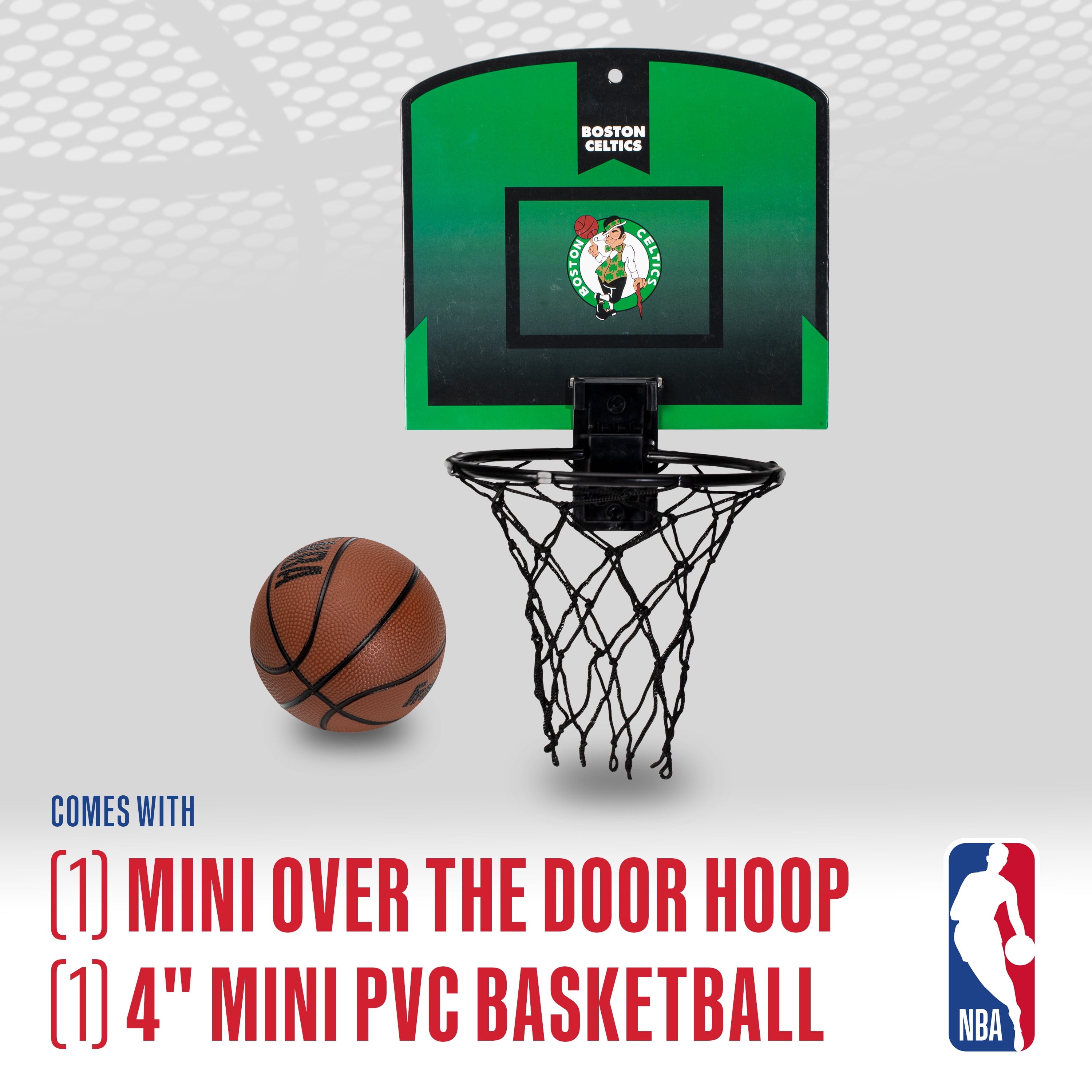 Franklin Sports NBA Boston Celtics Mini Over the Door Basketball Hoop - Kids Indoor Mini Basketball Hoop with Basketball - NBA Fan Shop Mini Hoop for Bedroom + Office - Over the Door Mini Hoop Set