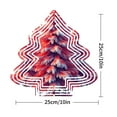 thumbnail image 2 of Vibrant Red & White Metal Hanging Christmas Tree Wind Spinner - Festive Garden Decoration with Layered Concentric Lines, 2 of 7
