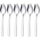 thumbnail image 1 of Sporks, paquete de 6 tenedores de acero inoxidable, cuchara para helado de 7 pulgadas y tenedores para ensalada, tenedores de postre reutilizables para aperitivos de frutas para uso diario, 1 of 5