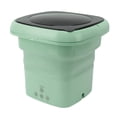 thumbnail image 4 of Foldable Washing Machine Mini Portable Bucket Laundry Washer with Black Lid for RV Travel Apartment 100 to 240V Green US Plug, 4 of 12