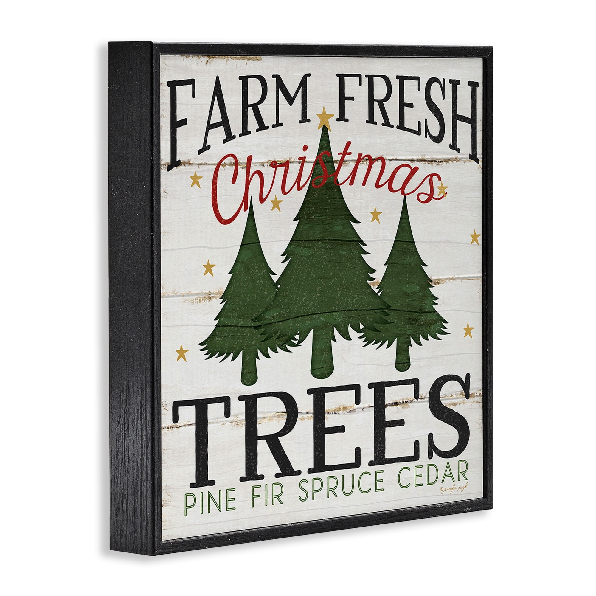 The Stupell Home Decor Collection Farm Fresh Christmas Trees Framed Giclee Texturized Art
