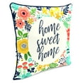 thumbnail image 4 of Jordan Manufacturing 16" x 16" Home Sweet Home Multicolor Floral Square Outdoor Throw Pillow with Welt, 4 of 8
