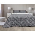thumbnail image 1 of Flowers Comforter & Sham Bedding Set, Exotic Leaves Along Floral Berry Petals Nature Forest Essence Plants, 3 pcs Duvet Set Microfiber Filling Quilt, 5 Sizes, Dark Blue Grey Magenta, by Ambesonne, 1 of 4