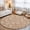 Brown, variant on Burnt Orange Flower Washable Round Area Rug 4 ft, Pastoral White Plant Petal Leaf Rustic Linen Soft Non Slip Rugs Stain Repellent Indoor Felt Carpet for Living Dining Room Bedroom Home Office