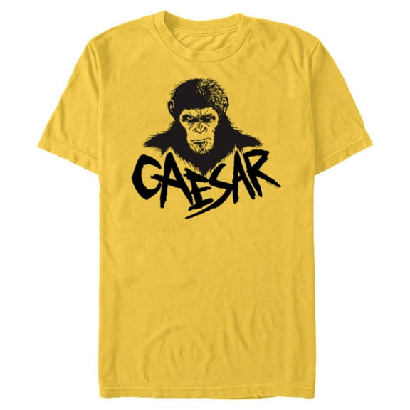 Rise of the Planet of the Apes Monochrome Caesar Glare - Short Sleeve Blended T-Shirt for Adults - Customized-Yellow