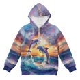thumbnail image 4 of Pzuqiu Dolphins Hooded Sweatshirts for Girls 10-11 Comfortable Lightness Children's Long Sleeve Sweatshirt Practical Fall Outfits Fashion Clothing Versatile for Teens Girls Kids, 4 of 7