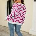 thumbnail image 4 of Pullovers Jacquard Contrasté pour Femmes en Tricot Ample, 4 of 5