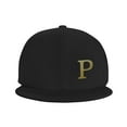 thumbnail image 3 of ZICANCN Alphabet P Pattern Baseball Caps, Trucker Hats for Men And Women, Adjustable Breathable Flat Caps, Black, 3 of 6