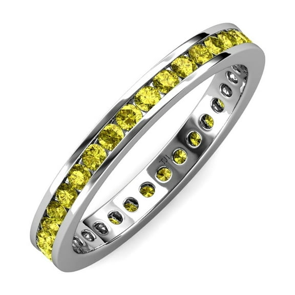 TriJewels 0.90 ctw Round Yellow Diamond (2.00 mm) Eternity Band in 10K Gold