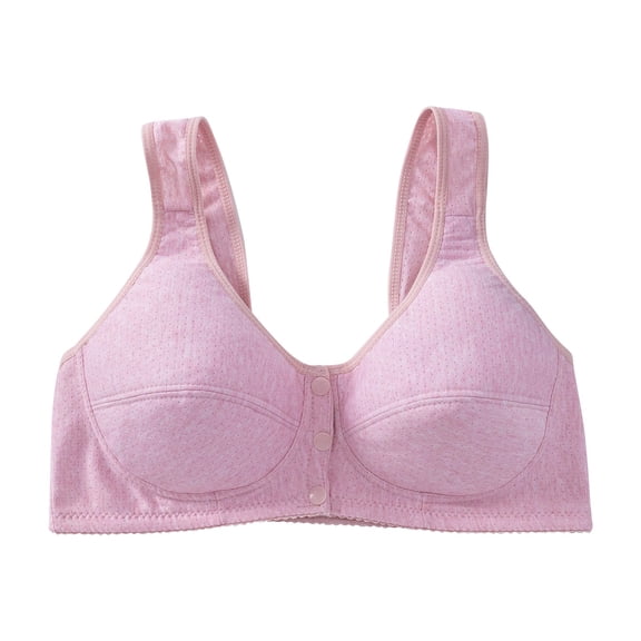 AJGRHE Women Smooth T Shirt Bra Front Closure T-Back Bra for Women Plus Size Full Bust Support Seamless Unlined Comfort Wireless Design 44 B
