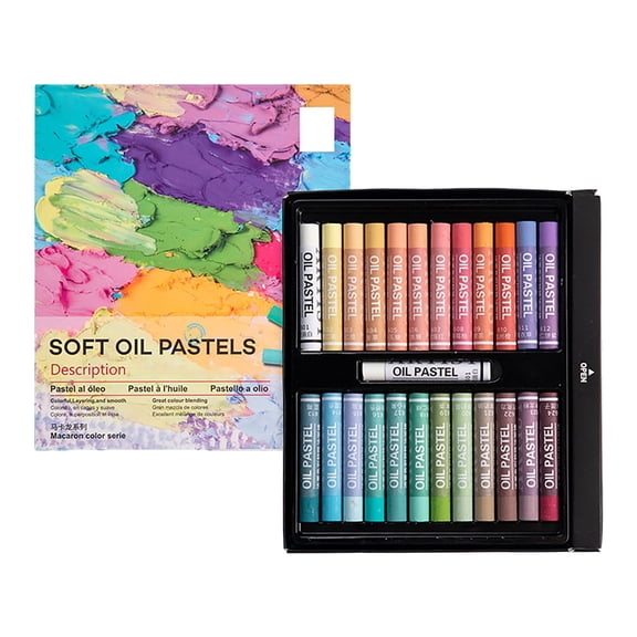 Oil Pastels Set, Macaron Colors, 24 Colors, Drawing Art Kit for Artists, Beginners, Students, Art Painting