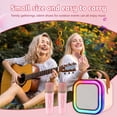 thumbnail image 6 of Kids Mini Karaoke Machine,Cute and Loud Portable Karaoke Machine with 2 Wireless Microphone and LED Lights,for Girls and Adults, Pink, 6 of 8