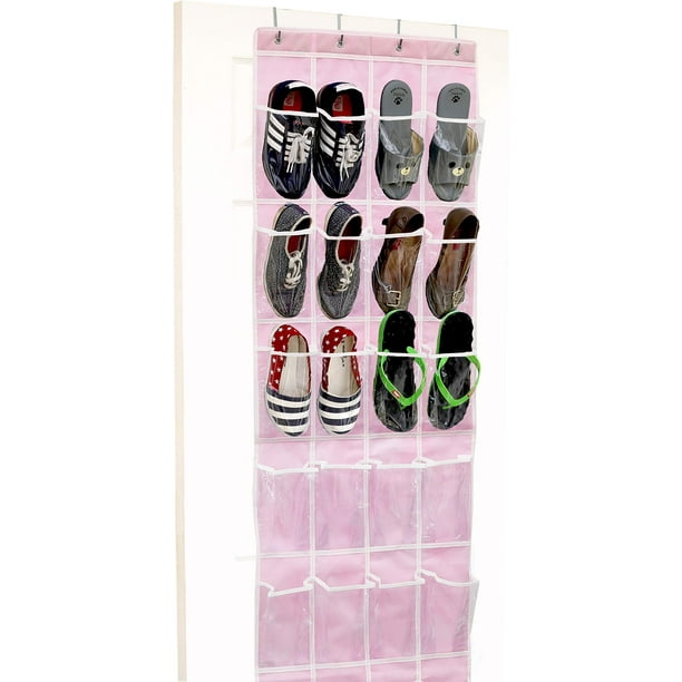 Organizador de zapatos sencillo para el hogar con 24 bolsillos sobre la puerta