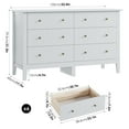 thumbnail image 4 of Homfa 6 Drawer Double Gray Dresser for Bedroom, Modern Dresser Wood Storage Cabinet with Classic Handle for Living Room, 4 of 8