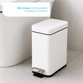 thumbnail image 5 of Home Zone Living 1.3 Gallon Slim Stainless Steel Trash Can with Step On Pedal and Soft Close Lid, White, 5 of 9