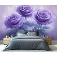 thumbnail image 3 of Purple Rose Wall Mural - Elegance Flower Murals For Living Room Bedroom, Rose Wall Mural 118"W x 83"H (Not Peel and Stick), 3 of 6