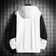 thumbnail image 4 of Abrigo con cremallera de empalme para hombre, chaqueta con capucha de moda informal, ropa de diseñador para hombre de gran tamaño, Top que combina con todo de alta calidad, 5XL, negro, 4 of 5