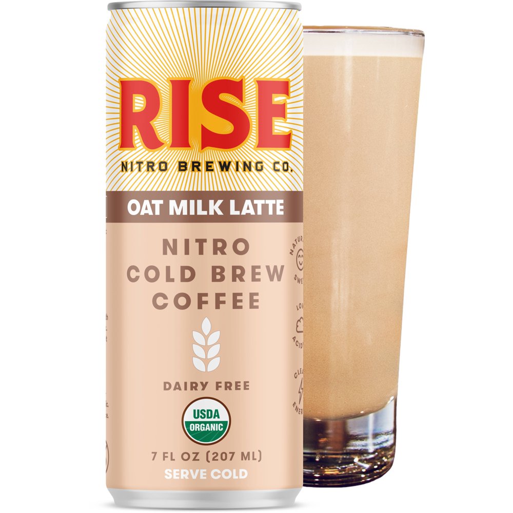 RISE Oat Milk Latte, Nitro Cold Brew Coffee, 7 fl. oz. Cans (4Pack