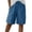 BOP41-Royal Blue, variant on VV AVEORS Bermuda Linen Shorts For Women Knee Length High Waisted Baggy Drawstring Summer Shorts With Pockets Beach Travel Black S