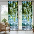 thumbnail image 5 of Summer Ocean Outdoor Curtains for Patio Waterproof, Grommet Outdoor Privacy Panels, Nature Coastal Sea Waves Green Leaves Weatherproof Outside Curtains for Porch/Cabana 54"Wx95"L, 1 Panel, 5 of 8