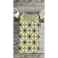 thumbnail image 3 of Ambesonne Antique Quilted Bedspread Set 2 Pcs, Moroccan Motif Folk, Twin Size, Violet Blue Yellow, 3 of 3