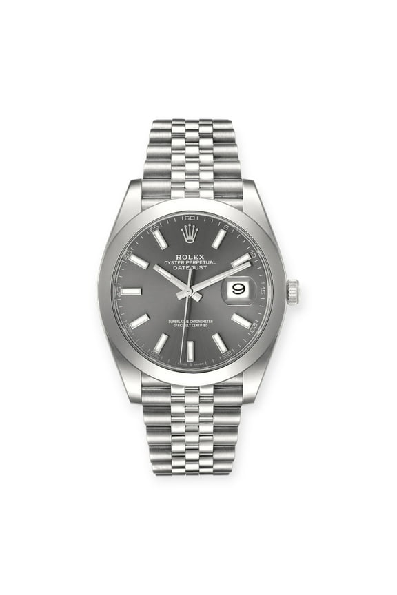 Pre-Owned Rolex Datejust 126300 41mm Slate Grey Dial Watch Jubilee Stainless Steel Bracelet