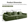 thumbnail image 4 of Newest Modular 3 Seat Boneless Sofa, Cloud Sectional Couch,Deep Seat, Modern Modular 3-Seat Sofa Couch,Throw Pillows Corduroy Fabric Green, 4 of 11