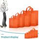 thumbnail image 4 of Bolsas de regalo Weewooday de plástico esmerilado con asas, 100 unidades, color naranja, 4 of 7