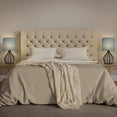 thumbnail image 5 of Modern Black Metal Table Lamps Set of 2 for Bedroom, Blue Fabric Shade by Oumilen, 5 of 6