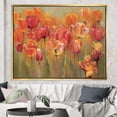 thumbnail image 2 of Designart ' Red Handpainted Tulips ' Traditional Framed Canvas, 2 of 3