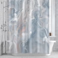 Gray Marble 54x78 Inches Waterproof Shower Curtain, Fluid Art Abstract ...