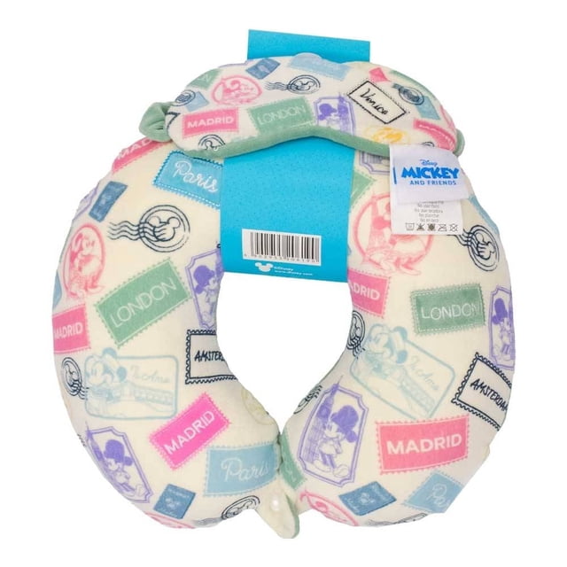 Cojín Disney para Cuello con Antifaz Diseño Mickey y Amigos Multicolor 2 Piezas