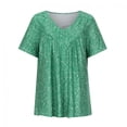 thumbnail image 3 of TIMIFIS Hauts d'Été Décontractés à Imprimé Floral pour Femmes Grande Taille, Manches Courtes, Col en V, Blouse Ample, Chandail à Enfiler, Chemise, 3 of 6