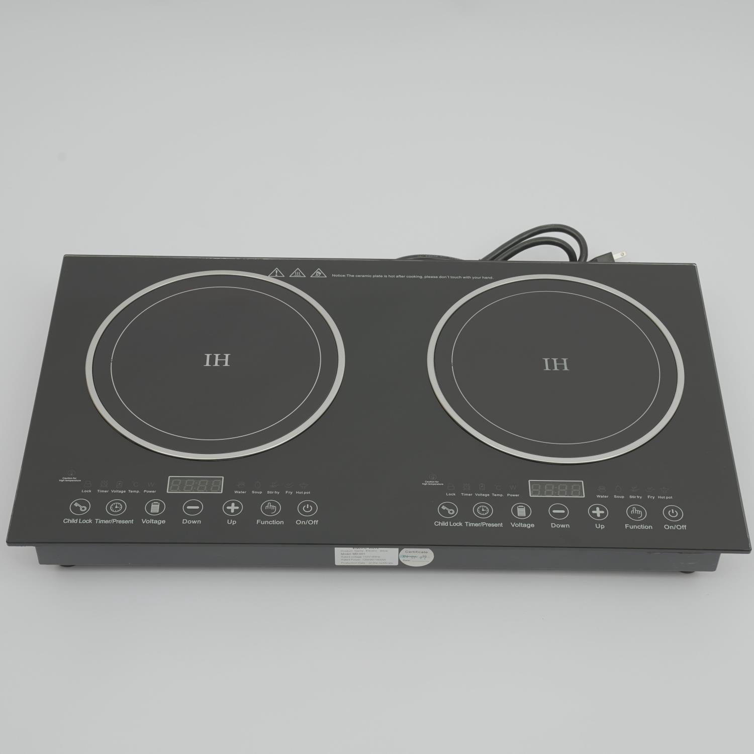 WUZSTAR Double Cooktop Cooker Electric Digital Touch Countertop Burners 110V