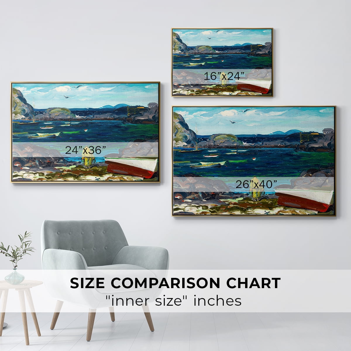 Vintage Landscape-CXVIII By Wexford Home Framed in Gold Wood Gallery Wrapped Canvas 17 in. x 25 in.