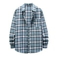thumbnail image 5 of OGLCCG Men's Regular Fit Plaid Flannel Shirts Casual Button Down Shirts 2023 Fall Fashion Long Sleeve Cuffed Shirts Jackets with Pockets, 5 of 5