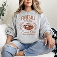 thumbnail image 4 of Football Mom Social Club Sweatshirt Faux Glitter Cheering from the Sidelines Football Pullover Gray Sweatshirt Medium, 4 of 5