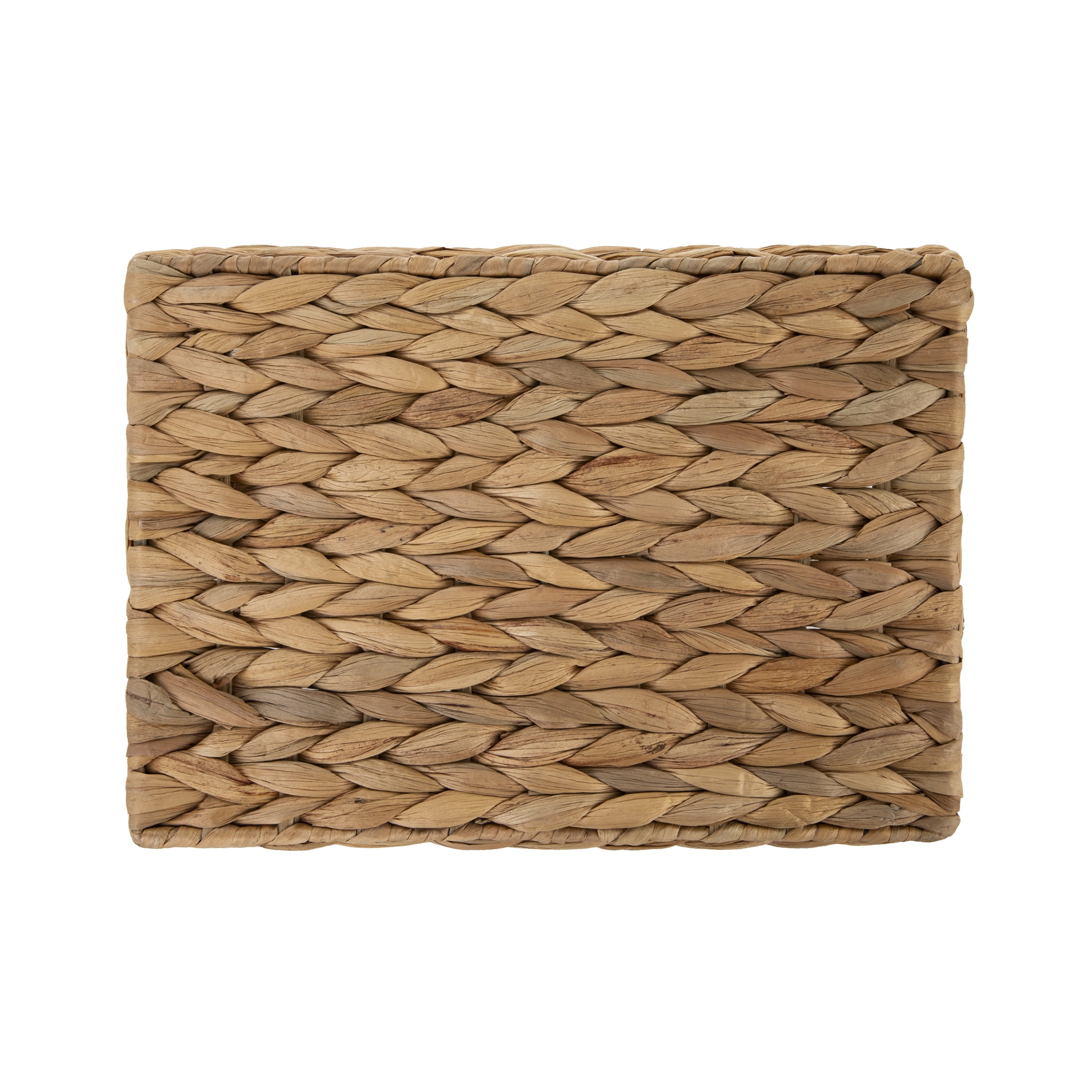 (2 pack) Better Homes & Gardens Large Water Hyacinth Decorative Storage Basket with Handles, 14 in x 11 in x 8.5 in